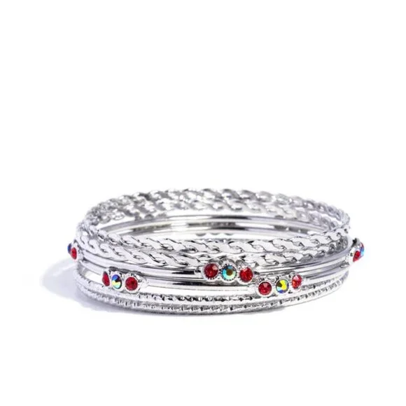 Multi-Layer Rhinestone Bangle Bracelet - Picture 4 of 5